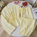 Striped V Neck Blouse and Wide Leg Trouser Set – product detail view 12