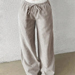 Striped Wide Leg Trousers with Woven Finish – product detail view 9