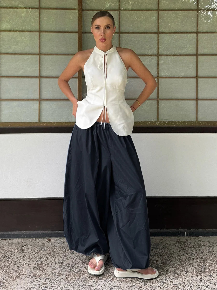 Cotton Lantern Trousers with Wide Leg – product detail view 11
