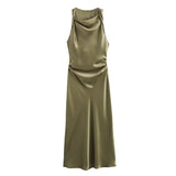 Satin Slip Midi Dress