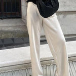 Satin Wide Leg Trousers with Elastic Waist – product detail view 3
