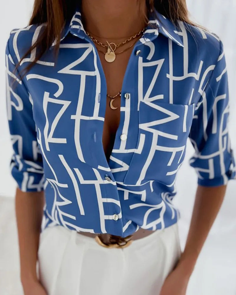 Hana Elegant Striped Long-Sleeve Shirt – primary product view
