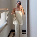 Satin Bustier and Wide Leg Trouser Set – product detail view 4