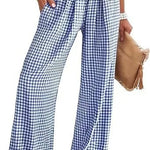 Gingham Wide Leg Trousers in Cotton – product detail view 1