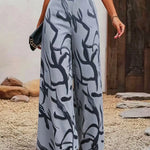 Printed Wide Leg Trousers with Relaxed Fit – product detail view 8