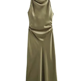 Satin Slip Midi Dress