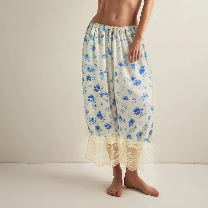 Floral Lace Lantern Trousers with Drawstring Waist – product detail view 18