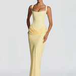 Mabel Elegant Pleated Halter Maxi Dress – product detail view 10