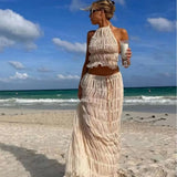 Halter Neck Top and Foldable Maxi Skirt Set – product detail view 6