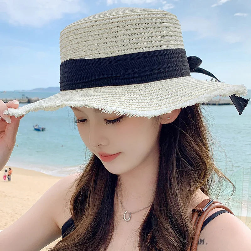 Lola Versatile Bow-Detail Straw Sun Hat – product detail view 2