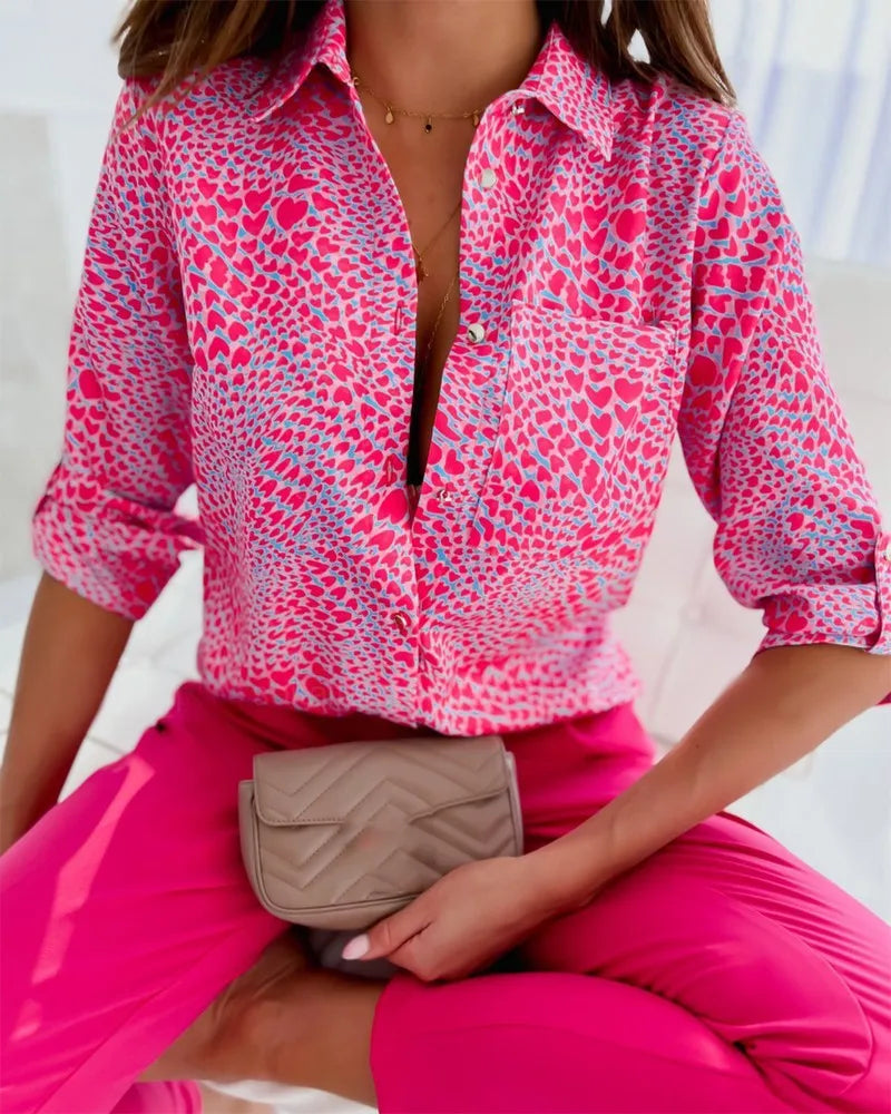 Hana Elegant Striped Long-Sleeve Shirt – product detail view 3