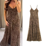 Dune Elegant Leopard-Print Open-Back Maxi Dress – primary product view