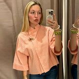Mira Relaxed Asymmetric Striped Shirt
