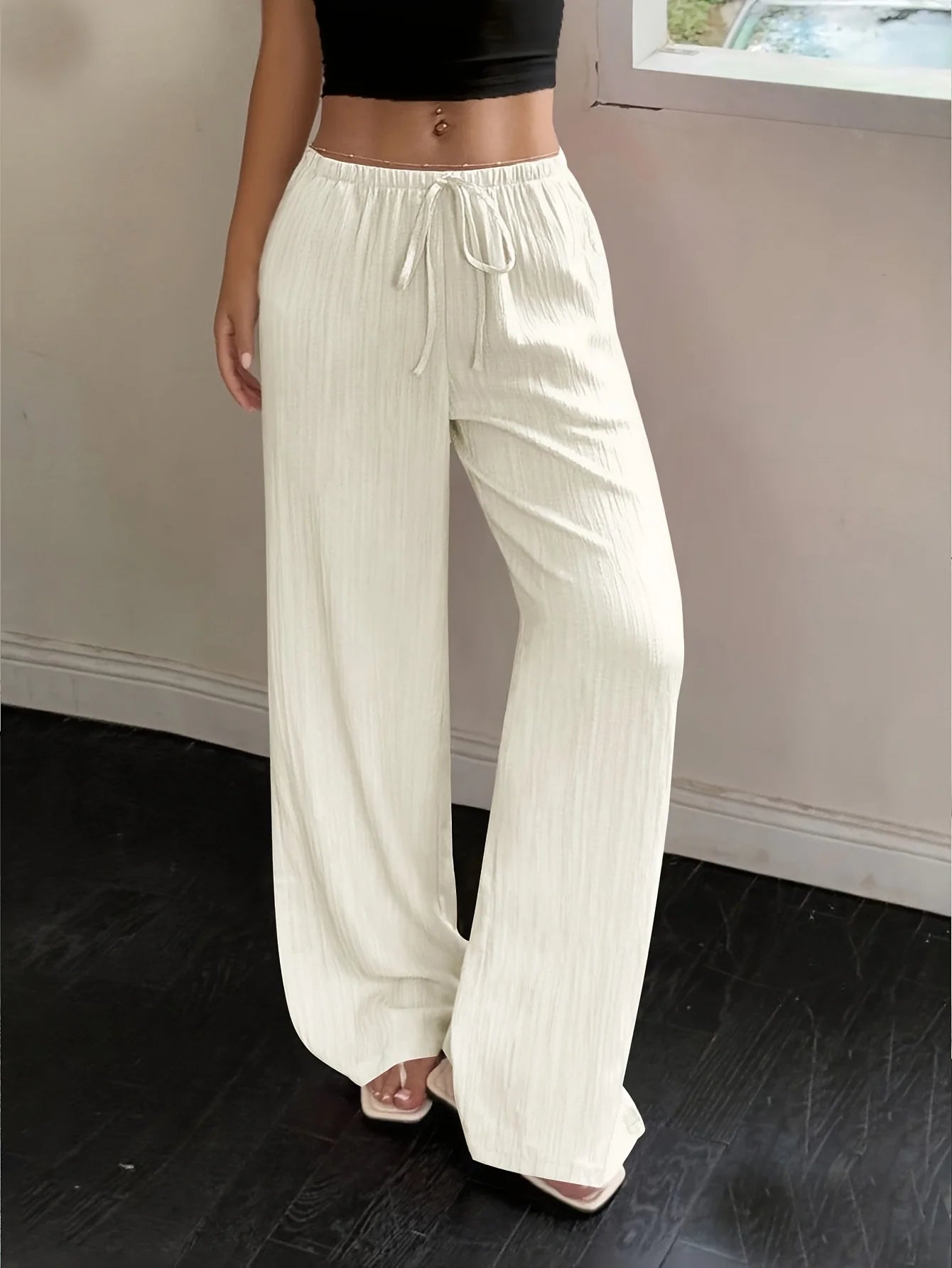 Pleated Wide Leg Trousers with High Waist – product detail view 5