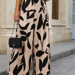 Printed Wide Leg Trousers with Relaxed Fit – product detail view 1