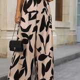 Printed Wide Leg Trousers with Relaxed Fit – product detail view 1