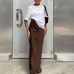 Satin Trumpet Maxi Skirt with High Waist – alternate product view