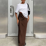 Satin Trumpet Maxi Skirt with High Waist – alternate product view