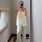 Satin Bustier and Wide Leg Trouser Set – product detail view 2
