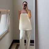 Satin Bustier and Wide Leg Trouser Set – product detail view 2