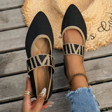 Knit Ballet Flats with Pointed Toe