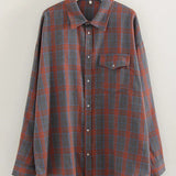Maple Oversized Plaid Long-Sleeve Shirt