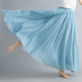 Linen Pleated Maxi Skirt