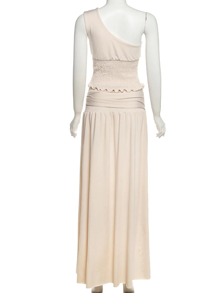 Ula Elegant Ruched Open-Back Skirt Set – product detail view 4