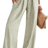 Gingham Wide Leg Trousers in Cotton – product detail view 5