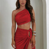 Valencia Backless Crop Top and Split Maxi Skirt Set