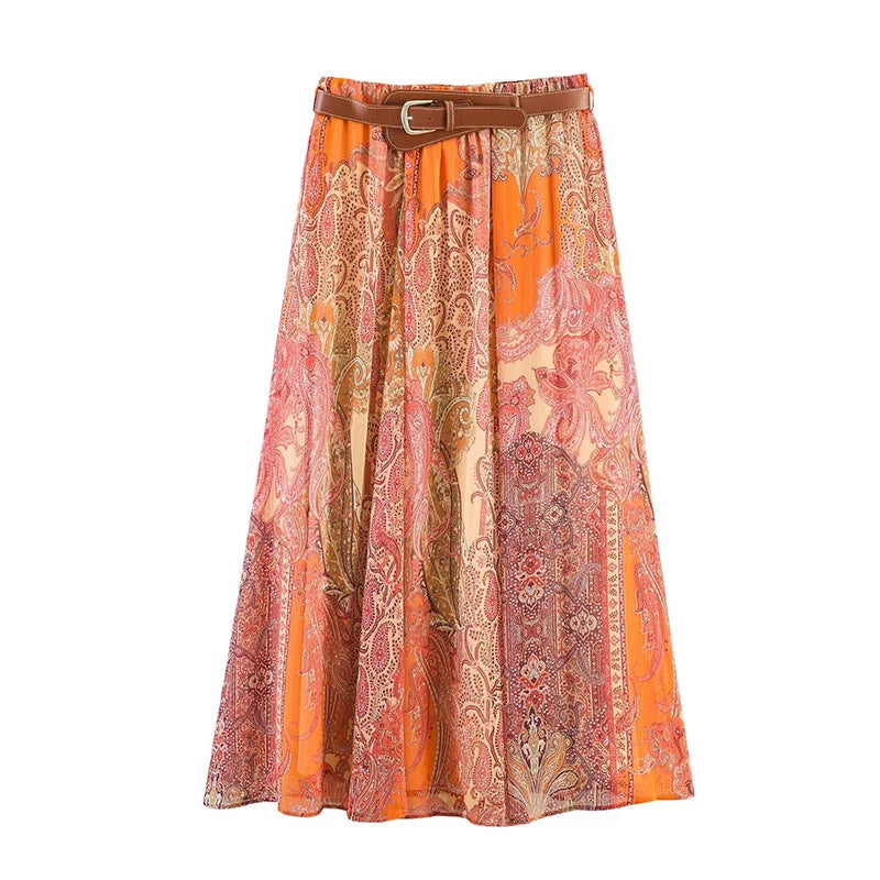Printed Maxi Skirt with High Waist – product detail view 6
