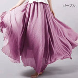 Linen Pleated Maxi Skirt