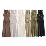 Satin Slip Midi Dress