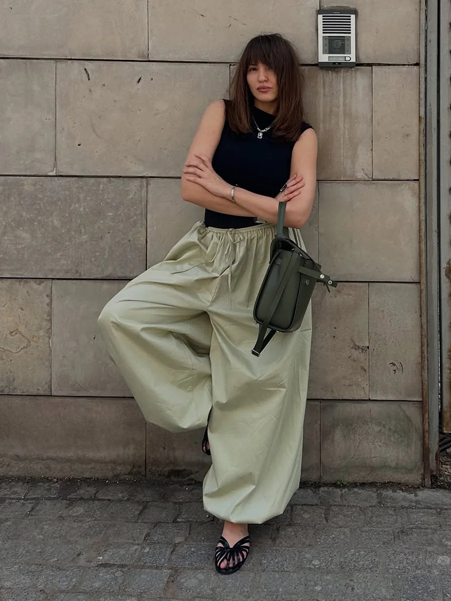 Cotton Lantern Trousers with Wide Leg – product detail view 2