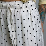 White Linen Wide Leg Pants