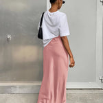 Satin Trumpet Maxi Skirt with High Waist – product detail view 5