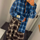 Checked Pleated Midi Skirt