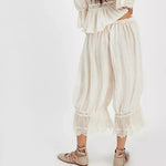 Floral Lace Lantern Trousers with Drawstring Waist – product detail view 1
