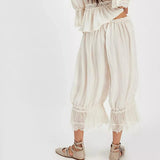 Floral Lace Lantern Trousers with Drawstring Waist – product detail view 1