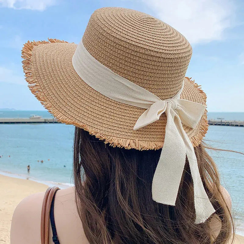 Lola Versatile Bow-Detail Straw Sun Hat – product detail view 8