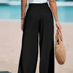 Wide Leg Beach Trousers with Drawstring Waist – product detail view 8