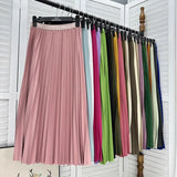 Black Pleated Midi Skirt