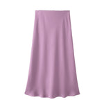 Satin Bias Cut Midi Skirt with High Waist – product detail view 10
