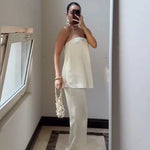 Satin Bustier and Wide Leg Trouser Set – product detail view 5