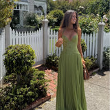 Aurelia Pleated Halter Corset Maxi Dress