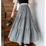 Checked Patchwork Tiered Midi Skirt – product detail view 2