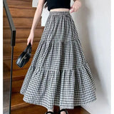 Checked Patchwork Tiered Midi Skirt – product detail view 2