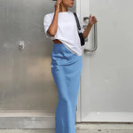 Satin Trumpet Maxi Skirt with High Waist – product detail view 2