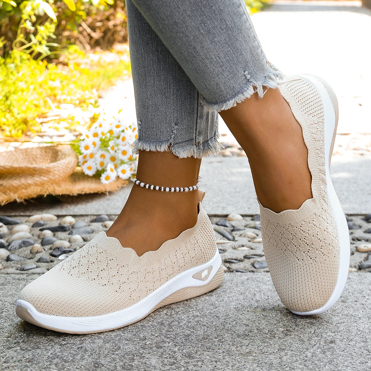 Uma Comfortable Knit Wedge Loafers – product detail view 11