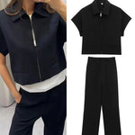 Tess Contemporary Wide-Leg Two-Piece Trouser Set – primary product view